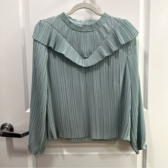 J.Crew Crinkle-chiffon V-detail top Size M - Picture 5 of 8